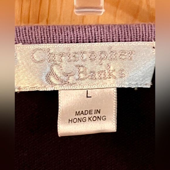 Christopher & Banks Black Cardigan w/Colorful Blocks Buttons SZ L Teacher Modest - Picture 3 of 17